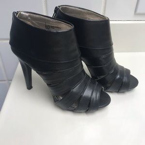 Massimo vegan leather peep toe heels